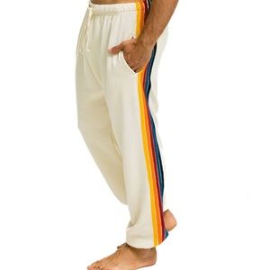 Aviator Nation 5 Stripe Sweatpants - Vintage White